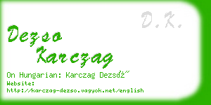 dezso karczag business card